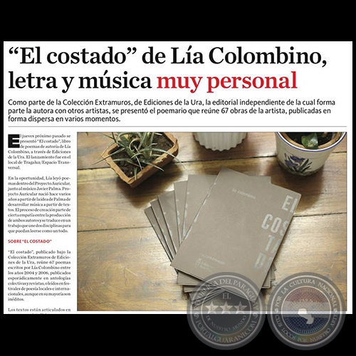 EL COSTADO de LIA COLOMBINO, letra y música muy personal - Domingo, 10 de Septiembre de 2017